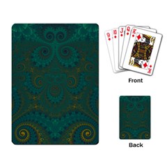 Teal Green Spirals Playing Cards Single Design (rectangle) by SpinnyChairDesigns