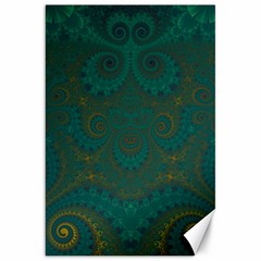 Teal Green Spirals Canvas 20  X 30  by SpinnyChairDesigns