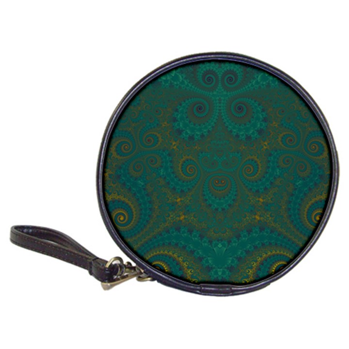 Teal Green Spirals Classic 20-CD Wallets