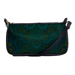 Teal Green Spirals Shoulder Clutch Bag by SpinnyChairDesigns