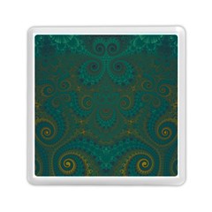 Teal Green Spirals Memory Card Reader (square) by SpinnyChairDesigns