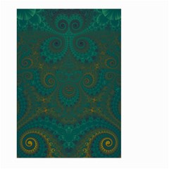 Teal Green Spirals Large Garden Flag (two Sides) by SpinnyChairDesigns