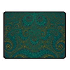 Teal Green Spirals Double Sided Fleece Blanket (small)  by SpinnyChairDesigns