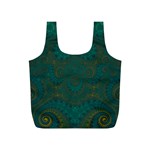 Teal Green Spirals Full Print Recycle Bag (S) Front