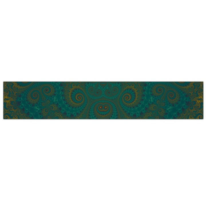 Teal Green Spirals Large Flano Scarf 