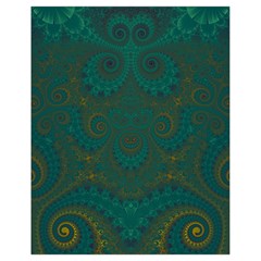 Teal Green Spirals Drawstring Bag (small) by SpinnyChairDesigns