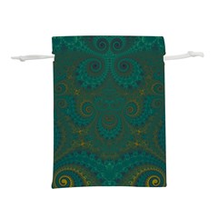 Teal Green Spirals Lightweight Drawstring Pouch (s) by SpinnyChairDesigns