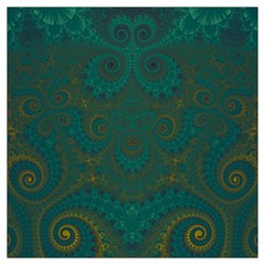 Teal Green Spirals Long Sheer Chiffon Scarf  by SpinnyChairDesigns