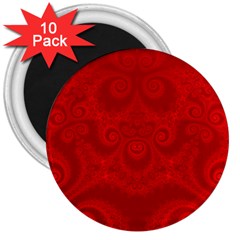 Red Spirals 3  Magnets (10 Pack)  by SpinnyChairDesigns