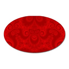 Red Spirals Oval Magnet by SpinnyChairDesigns