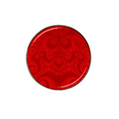 Red Spirals Hat Clip Ball Marker (4 Pack) by SpinnyChairDesigns