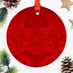 Red Spirals Round Ornament (Two Sides) Back