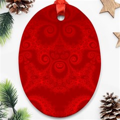 Red Spirals Oval Ornament (two Sides) by SpinnyChairDesigns