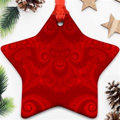 Red Spirals Star Ornament (two Sides) by SpinnyChairDesigns