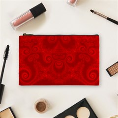 Red Spirals Cosmetic Bag (medium) by SpinnyChairDesigns