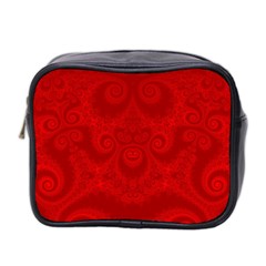 Red Spirals Mini Toiletries Bag (two Sides) by SpinnyChairDesigns