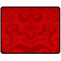 Red Spirals Fleece Blanket (medium)  by SpinnyChairDesigns