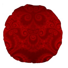 Red Spirals Large 18  Premium Round Cushions by SpinnyChairDesigns