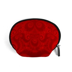 Red Spirals Accessory Pouch (small) by SpinnyChairDesigns