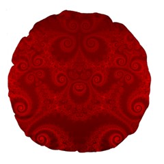 Red Spirals Large 18  Premium Flano Round Cushions by SpinnyChairDesigns