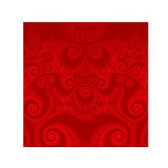 Red Spirals Small Satin Scarf (square) by SpinnyChairDesigns