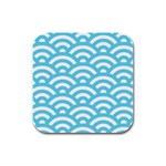 Waves Rubber Square Coaster (4 pack)  Front