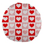 Hearts  Large 18  Premium Flano Round Cushions Back