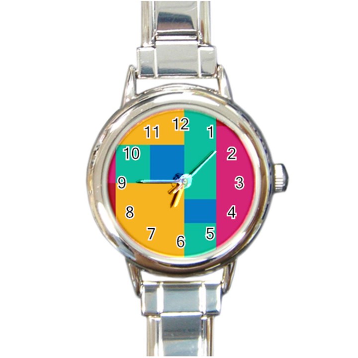 Squares  Round Italian Charm Watch