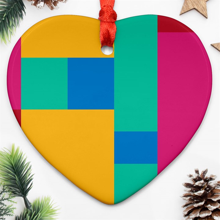 Squares  Ornament (Heart)