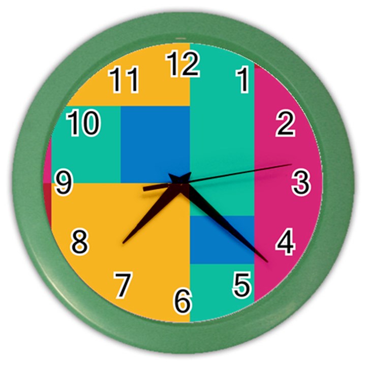 Squares  Color Wall Clock