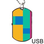 Squares  Dog Tag USB Flash (One Side) Front