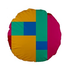 Squares  Standard 15  Premium Flano Round Cushions by Sobalvarro