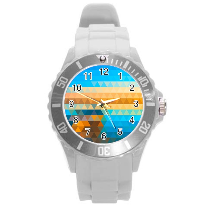 Mosaic  Round Plastic Sport Watch (L)