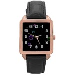 Bubble show Rose Gold Leather Watch  Front