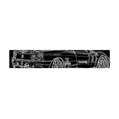 6-white-line-black-background-classic-car-original-handmade-drawing-pablo-franchi Flano Scarf (mini) by blackdaisy