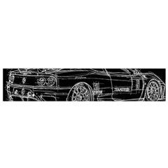 6-white-line-black-background-classic-car-original-handmade-drawing-pablo-franchi Small Flano Scarf by blackdaisy