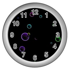 Bubble in dark Wall Clock (Silver)