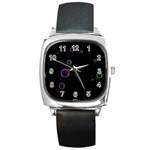 Bubble in dark Square Metal Watch Front