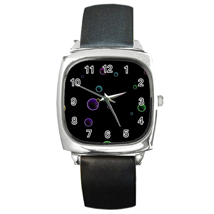 Bubble in dark Square Metal Watch