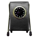 Bubble in dark Pen Holder Desk Clock Front