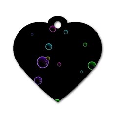 Bubble in dark Dog Tag Heart (Two Sides)