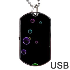 Bubble in dark Dog Tag USB Flash (One Side)