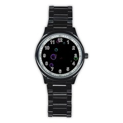 Bubble in dark Stainless Steel Round Watch