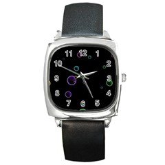 Bubble In Dark Square Metal Watch by Sabelacarlos