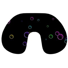 Bubble In Dark Travel Neck Pillow by Sabelacarlos