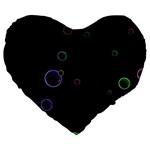 Bubble in dark Large 19  Premium Heart Shape Cushions Front