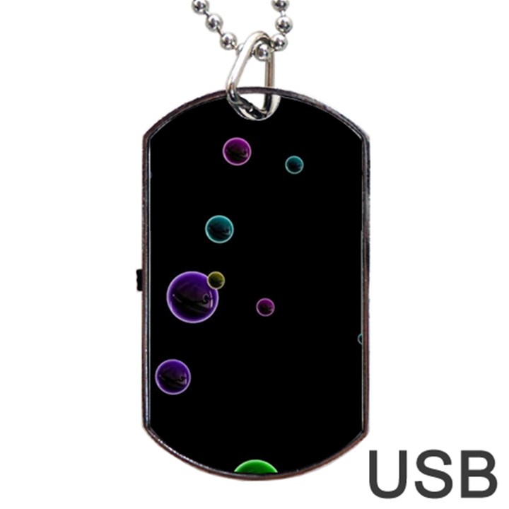 Bubble in dark Dog Tag USB Flash (Two Sides)