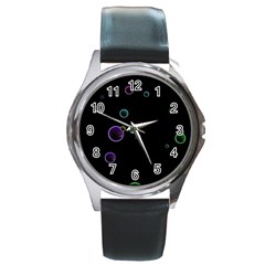 Bubble In Dark Round Metal Watch by Sabelacarlos