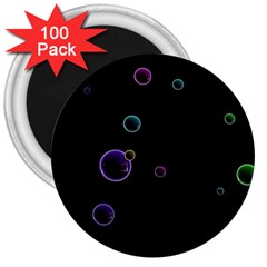 Bubble In Dark 3  Magnets (100 Pack) by Sabelacarlos