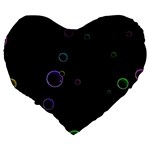 Bubble in dark Large 19  Premium Flano Heart Shape Cushions Back